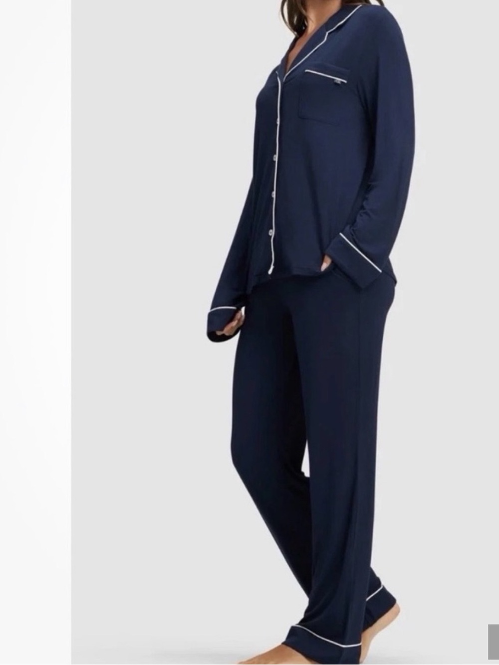 Cozy Earth Bamboo Navy Pajama Set, Large